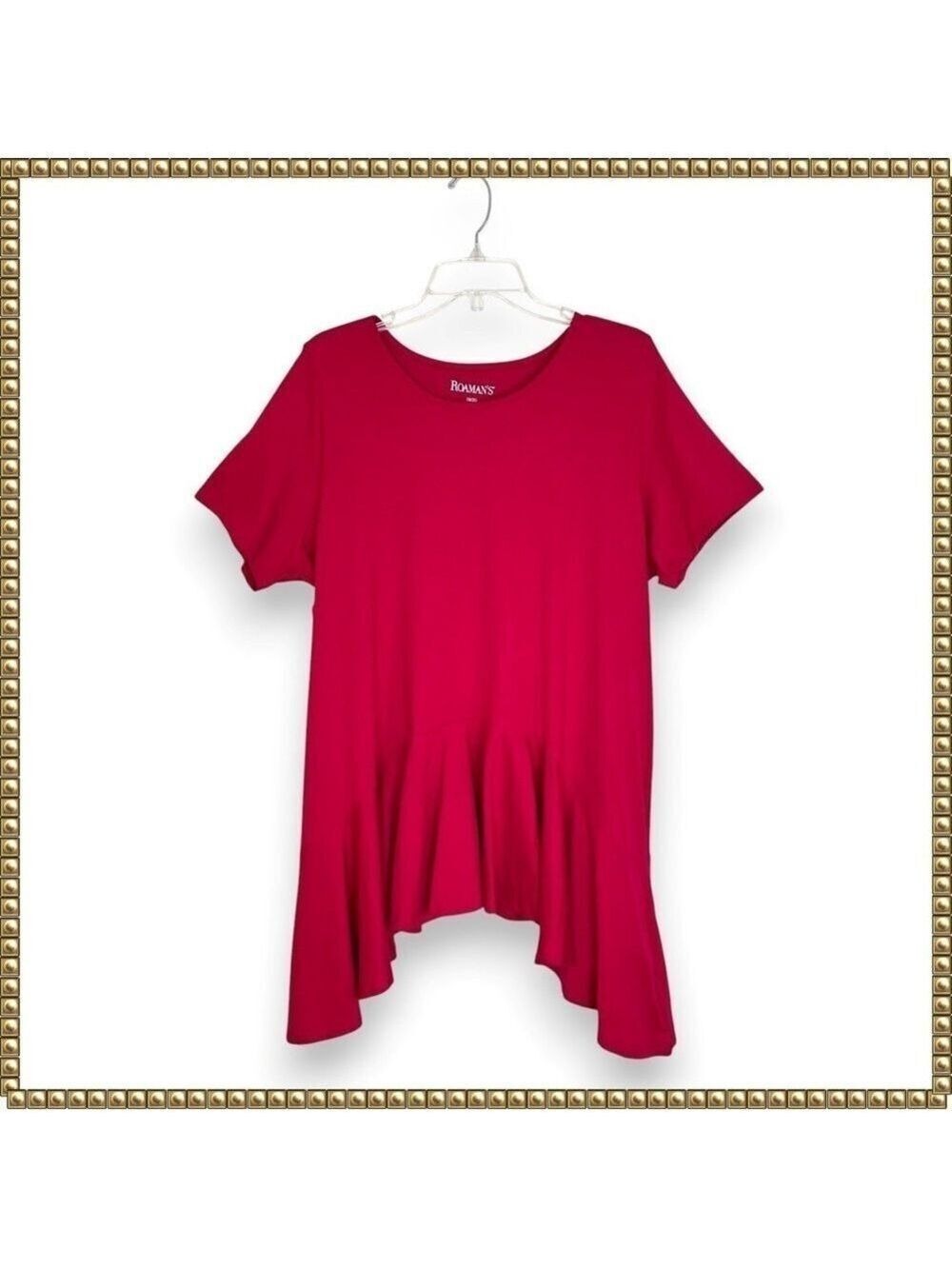 Roamans Red Tunic Top Plus Size 18/20